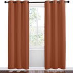 NICETOWN Bedroom Small Blackout Curtains 78 inches Long, Burnt Orange, 1 Pair - Image 2