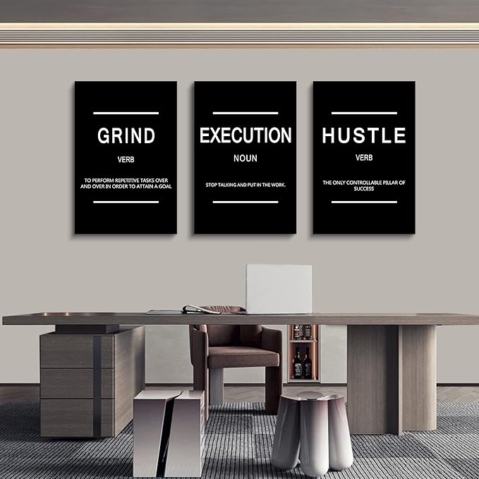 Framed Canvas Wall Art Success Quote, Office Wall Art, Positive Motivational - Image 3