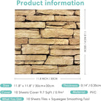 Commomy 3D Faux Stone Wall Panel Peel and Stick Wall Tiles - Image 6