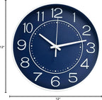 HZDHCLH 12inch Wall Clocks Battery Operated, Quartz Movement, Silent Non - Image 7