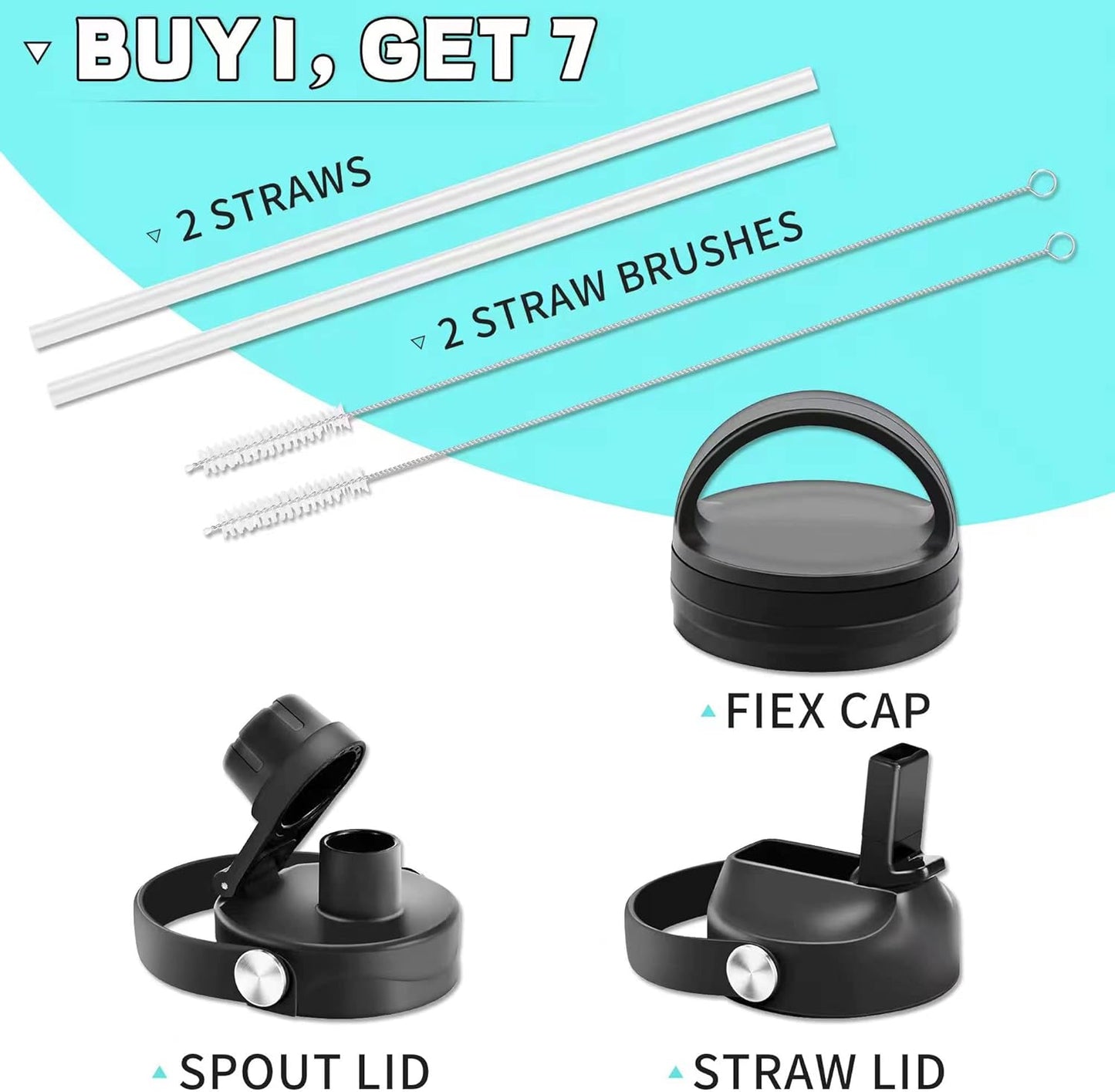 HYDROWION Stainless Steel Water Bottle, 32oz Wide Mouth Double Wall Vacuum Insulated Water Bottle with Straw Lid, Spout Lid and Flex Cap, Leakproof,Fit in Any Car Cup Holder, Mint&Pink&Purple