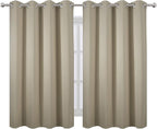 LEMOMO Blackout Curtains 52 x 45 inch/Beige Curtains Set of 2 Panels/Thermal - Image 2