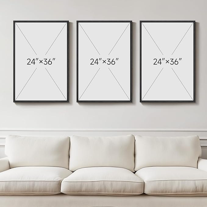 3 Piece Framed Black and White Boho Wall Art - Image 9