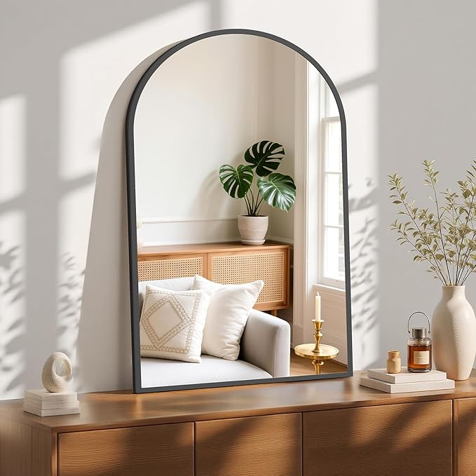 Sweetcrispy 26.5"x38" Arched Black Bathroom Vanity Mirror - Image 5