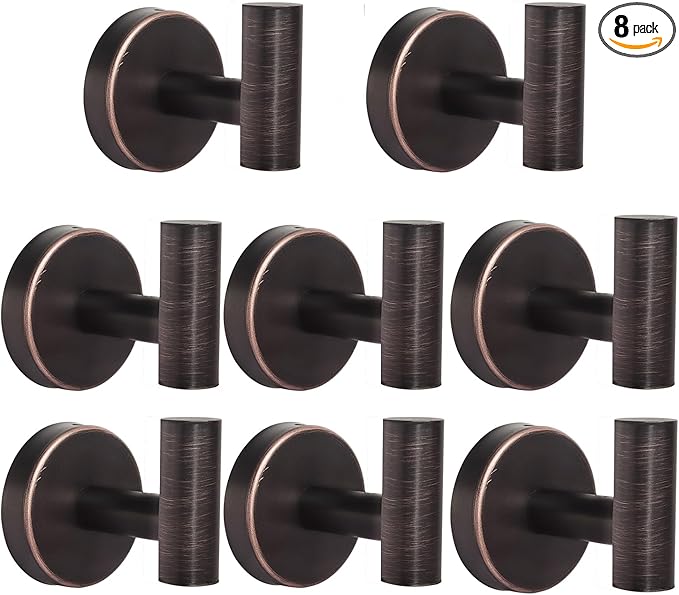 8 Pcs Bathroom Robe Towel Hooks Coat Wall Hook Stainless Steel Heavy Duty Door by Homagic