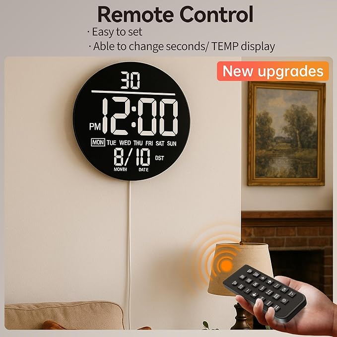 JALL 10" Large Digital Wall Clock - Image 2
