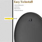 VooBang Black Round Mirror, Small 16" Circle Mirror, Round Wall Mirror - Image 4