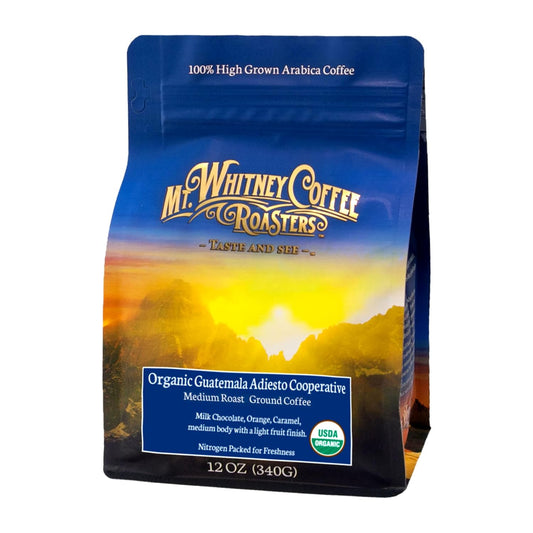 Mt. Whitney Guatemala Adiesto Cooperative Organic, Low Acid Coffee - Ground Coffee (Ground, 12oz)