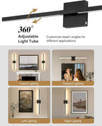8000mAh Battery Operated Wall Sconce Set of 2, 3000K-6000K Dimmable - Image 4