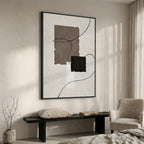 Extra Large Framed Neutral Abstract Wall Art, Vertical Modern Canvas Prints - Image 3