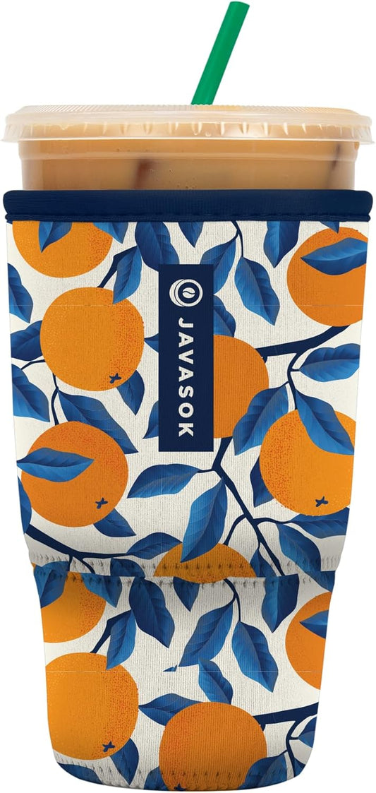 Sok It JavaSok Iced Coffee & Cold Soda Insulated Neoprene Cup Sleeve (Peel the Love, Large: 30-32oz)