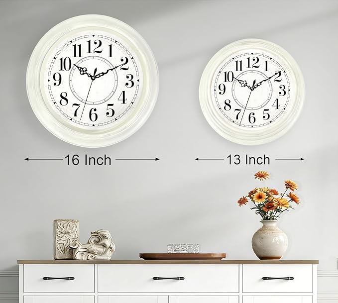 Vintage Wall Clock 13 Inch Quartz Silent Non-Ticking Analog Clock Battery - Image 6