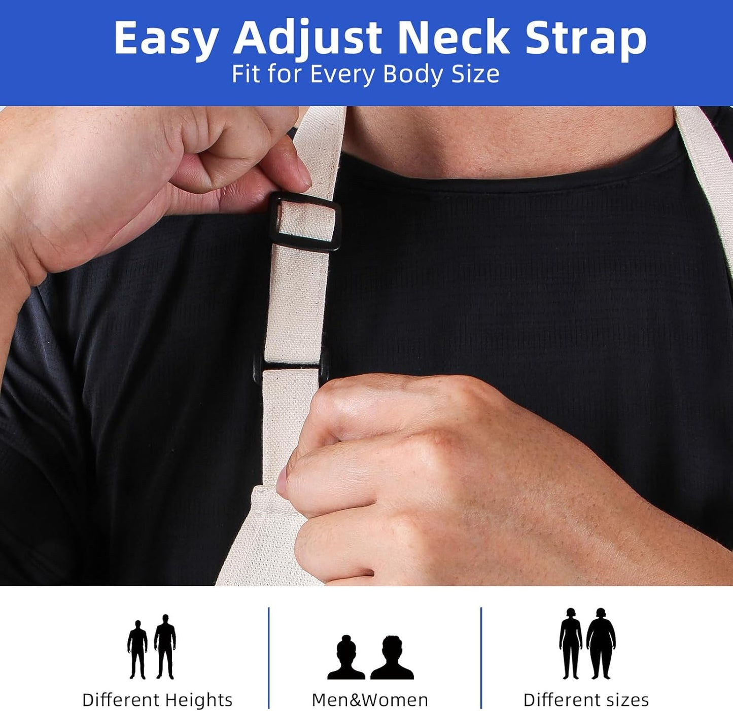 Chef Apron Unisex Two-Tone Professional Kitchen Bib Apron with 2 Pockets Cooking, Grilling, and Baking Gift