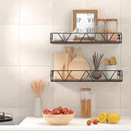 Amaoot Floating Shelves Set of 3, Home Wood Wall Shelf, Farmhouse Shelf - Image 4