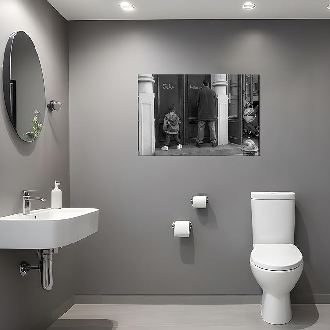 Funny Bathroom Wall Decor Black and White Wall Art - Image 7