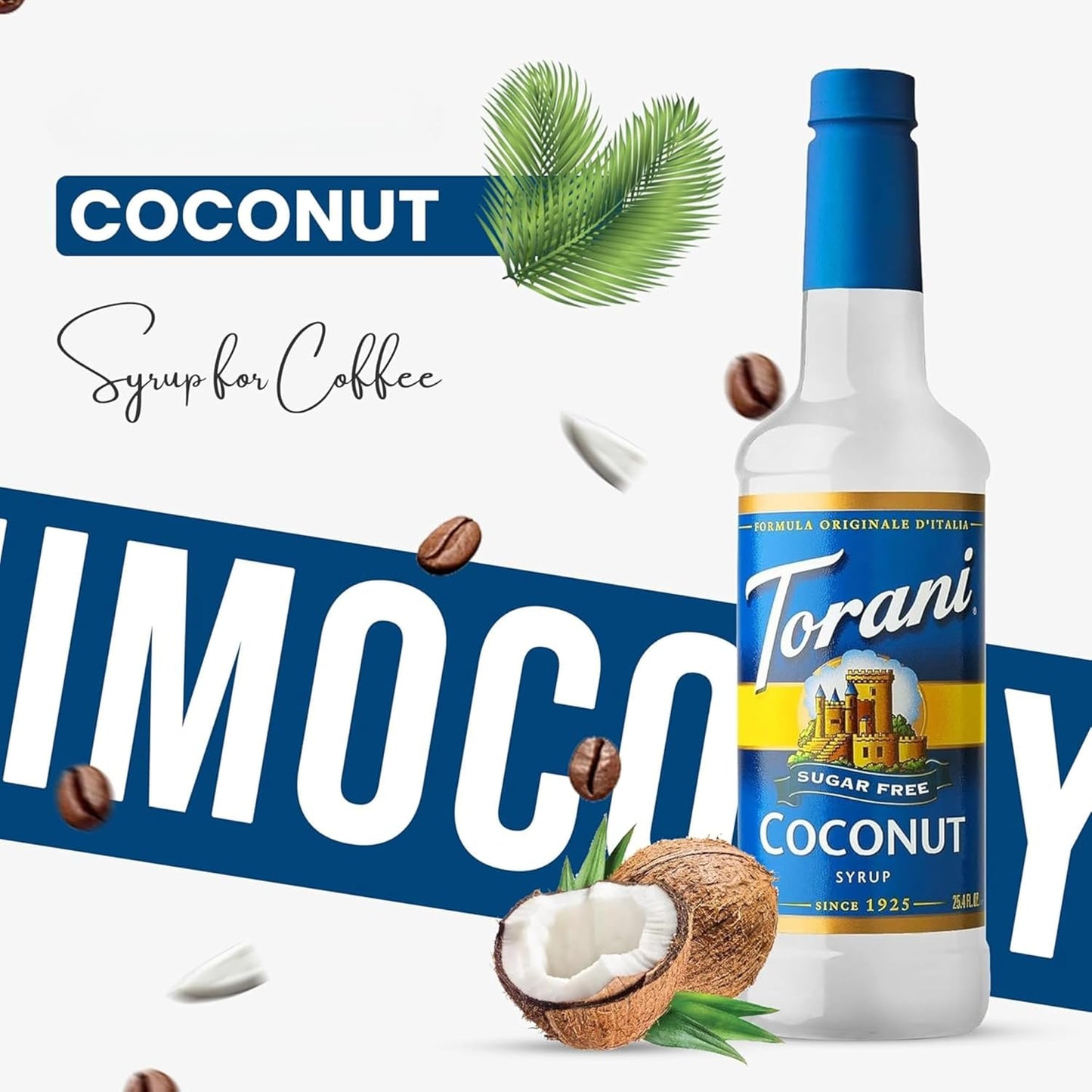 Jimoco® Syrup Pump Dispenser + Torani® Sugar Free Coconut Syrup, 25.4 oz - Coffee Syrup Pump & Flavoring Bundle