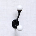 Indian Shelf Pack of 6 Double Prong White Decorative Coat Hooks Unique Coat by IndianShelf