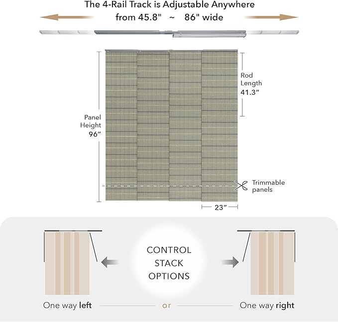GoDear Design Adjustable Sliding Panel Track Blinds - Image 4