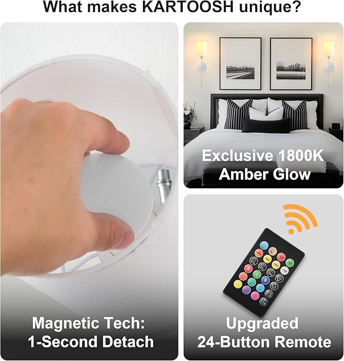 Battery Operated Wall Sconce Set of Two, Wireless Rechargeable Wall Light - Image 4