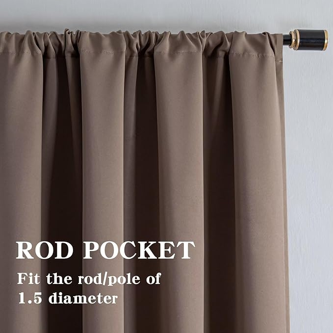 IGEMAEVE Blackout Curtains 96 Inch Length 2 Panels Set, Rod Pocket Energy - Image 2
