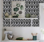 17.7" x 78" Peel and Stick Wallpaper Black Wallpaper - Image 9
