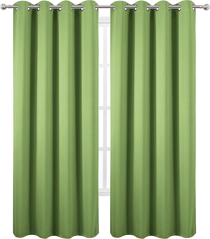 LEMOMO Light Green Thermal Blackout Curtains/52 x 95 Inch/Set of 2 Panels Room - Image 2