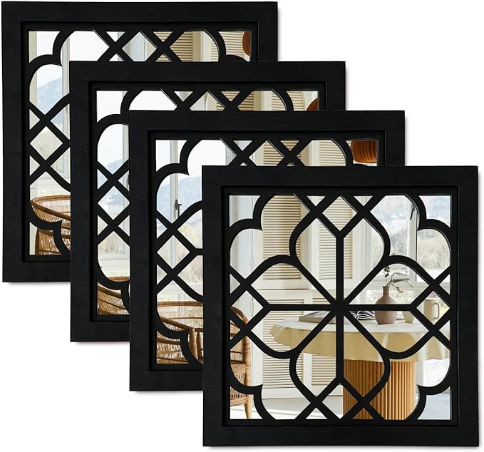 ZEXUIRU 4 Set. Rustic Wall Mirrors by ZEXUIRU