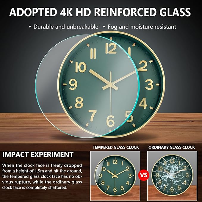 Wall Clocks Battery Operated, 12 Inch Non Ticking Digital Wall Clock, Silent - Image 5