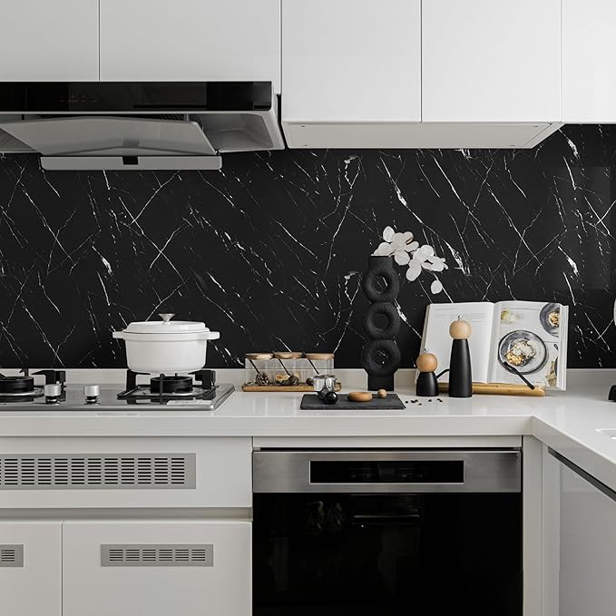 Abyssaly Black Marble Contact Paper Peel and Stick Countertops Waterproof Matte - Image 6