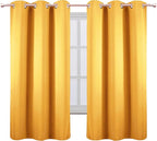 LEMOMO Yellow Blackout Curtains 40 x 63 Inch Length/Set of 2 Curtain - Image 2