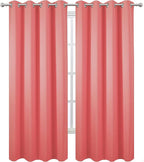 LEMOMO Blackout Curtains 66 x 95 inch/Coral Curtains Set of 2 Panels/Thermal - Image 2