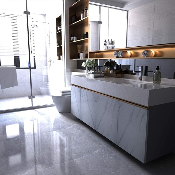 BAYYA White Marble Wallpaper Peel Stick Countertop Contact Paper White Granite - Image 9