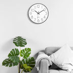 Foxtop 14 Inch Black Wall Clock Large Silent Non-Ticking Battery Operated Round - Image 4