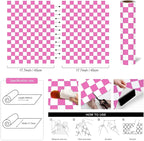 Modern Peel and Stick Wallpaper Pink and White Mosaic Checkered Contact Paper - Image 3
