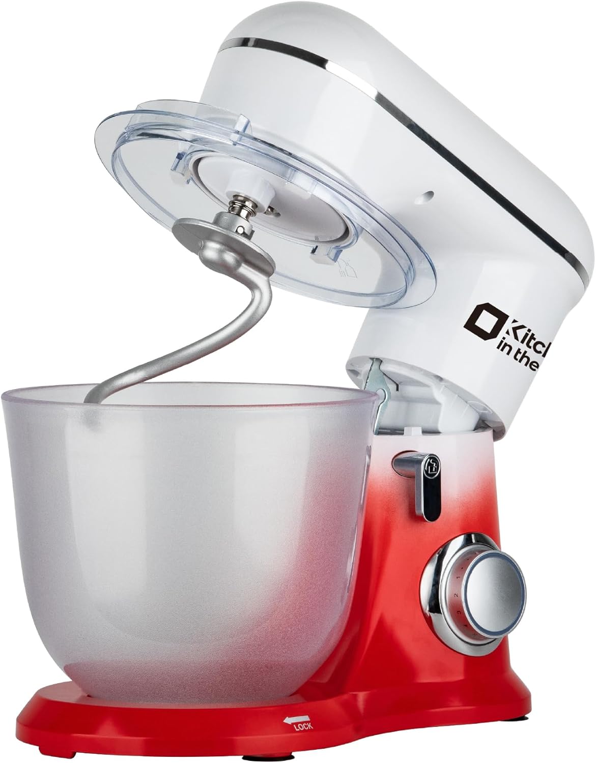 Kitchen in the box Stand Mixer, 5QT + 4.5QT Two bowls Electric Food Mixer, 10 Speeds Kitchen Mixer for Daily Use with Egg Whisk,Dough Hook,Flat Beater (Gradient Red, 5QT)