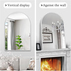 30" x 40" Silver Arched Mirror, Large Arch Bathroom Vanity and Wall Decor Mirror - Image 4
