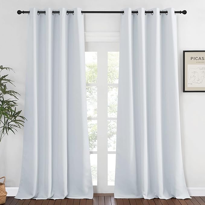 NICETOWN Blackout Living Room Curtain Greyish White by NICETOWN