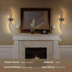 Battery Operated Wall Sconces Set of 2, Dimmable Modern LED Rechargeable Wall - Image 7