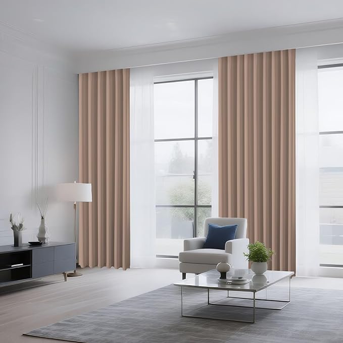 CUCRAF Khaki Blackout Curtains 84 inch Length 2 Panels Set, Rod Pocket Room - Image 8