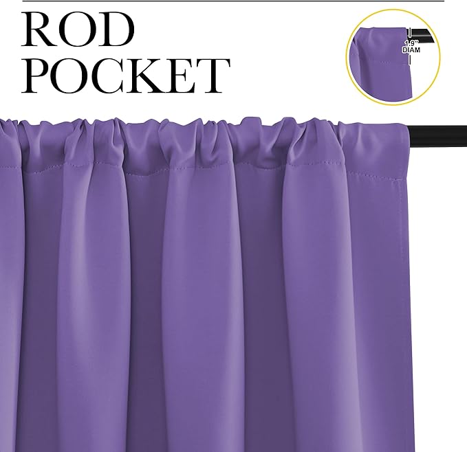 NICETOWN Living Room Curtains, Lilac Purple, 1 Pair, 70 x 84-inch, Home - Image 2