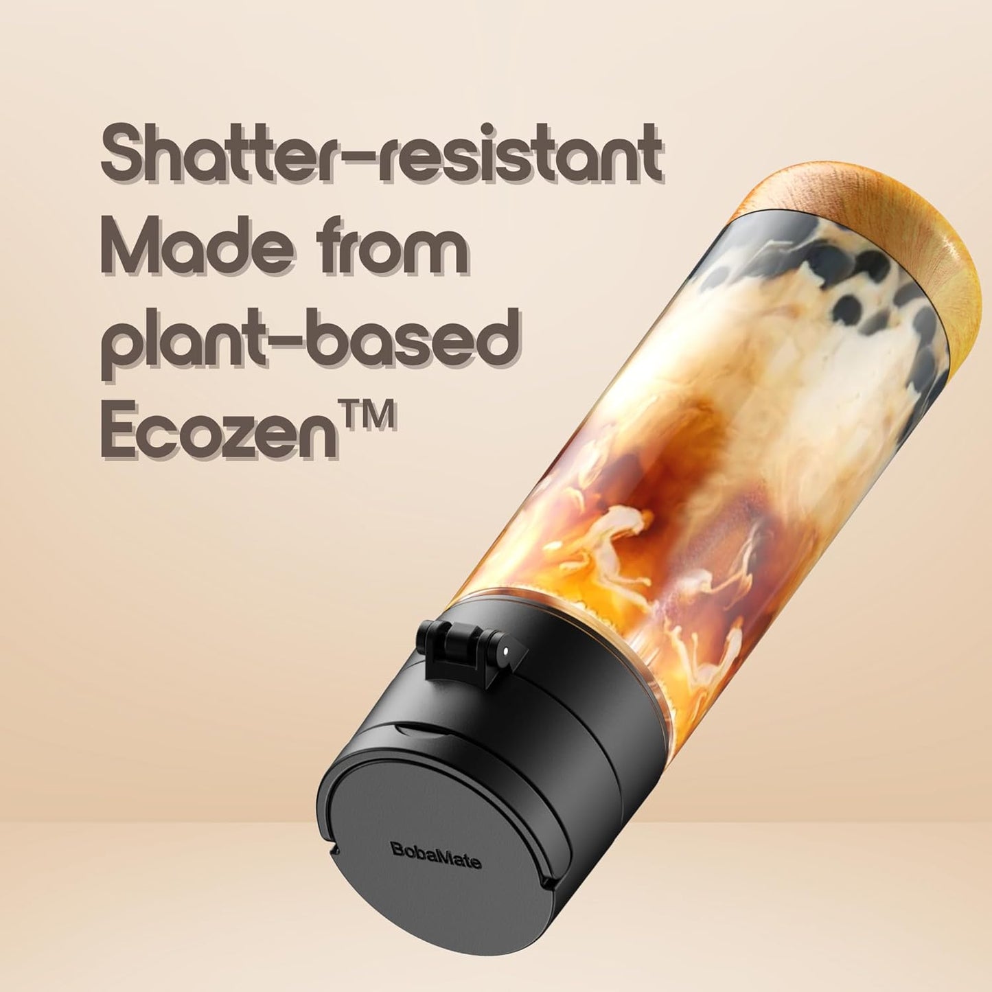 BobaMate® 25 oz Reusable Boba Cup & Tumbler with Lid, Straw, & Handle – Iced Coffee, Smoothie, Iced Matcha Cup – Spill-Proof, Shatter-Resistant, BPA-Free – Honeydew