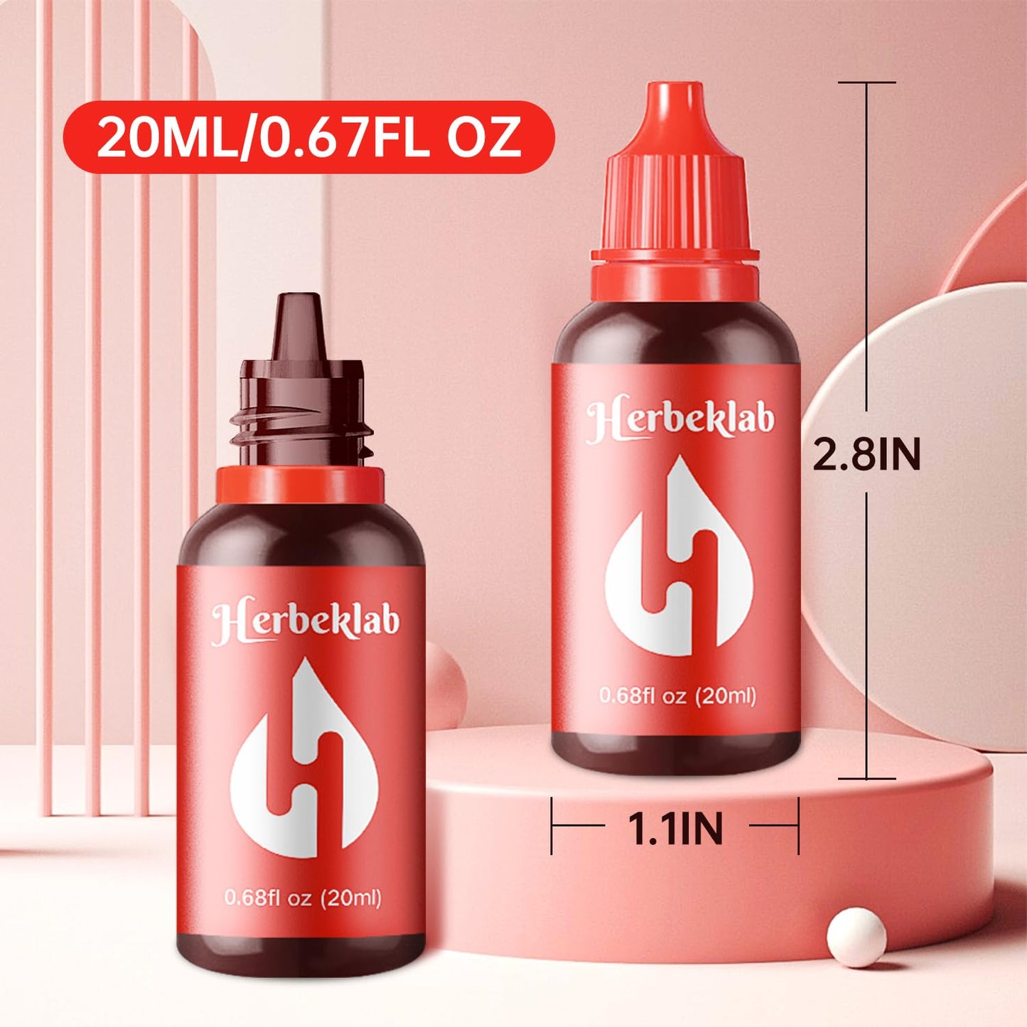 Herbeklab Food Coloring Liquid Food Dye Water Based Food Color 10 Colors x 20 ml Liquid Food Coloring Set Concentrated Slime Dye Pigments Soap Colorants Easter Egg Dyestuffs for Domestic Use