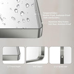 LOAAO 24X30 Inch Brushed Nickel Bathroom Mirror, Rounded Rectangle Silver Metal - Image 5