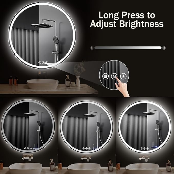 LED Bathroom Mirror 40 Inch Round Bathroom Mirror - Image 7