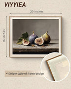 VIYYIEA Framed Wall Art for Living Room, Still Life Fig Canvas Prints, Rustic - Image 5