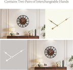 Vantic 24 Inch Large Wall Clock, Arabic Numeral Wood Oversized Wall Clocks - Image 4