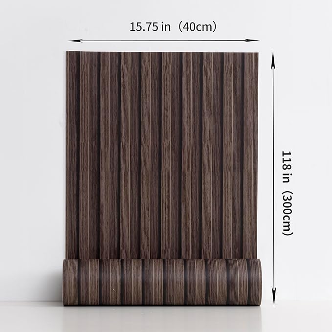 Haimin Wood Grain Slat Wall Panels Peel and Stick Faux Wood Thick Wallpaper - Image 3