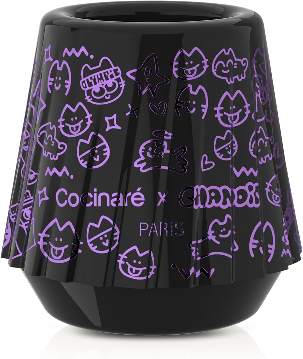 Cocinare x Chanoir KissCup Art Ceramic Espresso Cup – 2.2oz Demitasse Cup for Espresso, Pour-over coffee and Tea, Chanoir Black, Art de Paris Collaboration