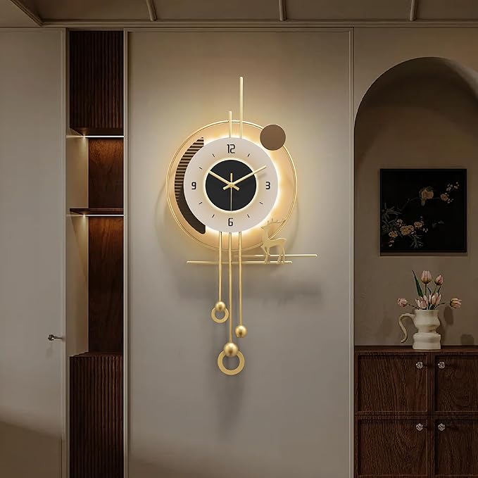 Modern Wall Clock for Living Room, Large Gold Decorative Wall Clock - Image 9