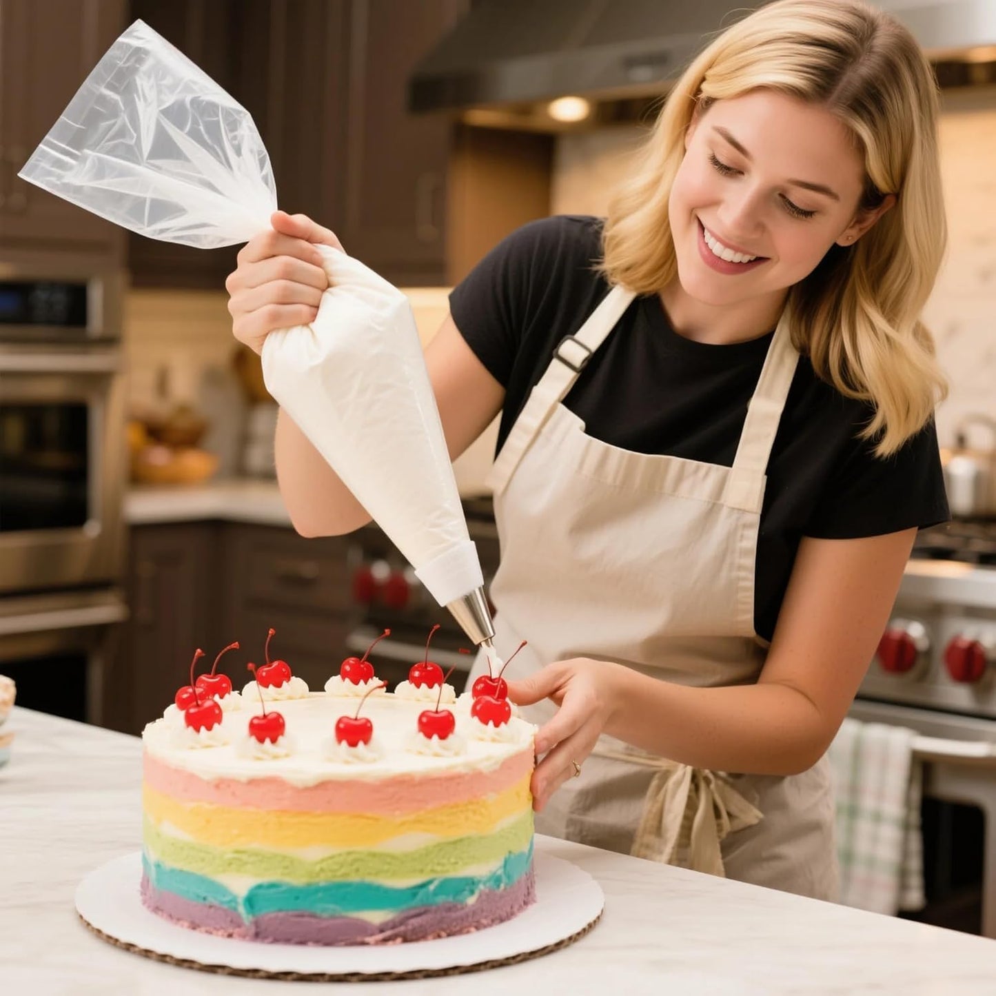 26 Inch XXL Extra Large Piping Bags - HOMIOVE 100pcs Disposable Piping Bags Thickened Pastry Bags Frosting Bags Anti Burst Cake Decorating Bags for Cake Decorating